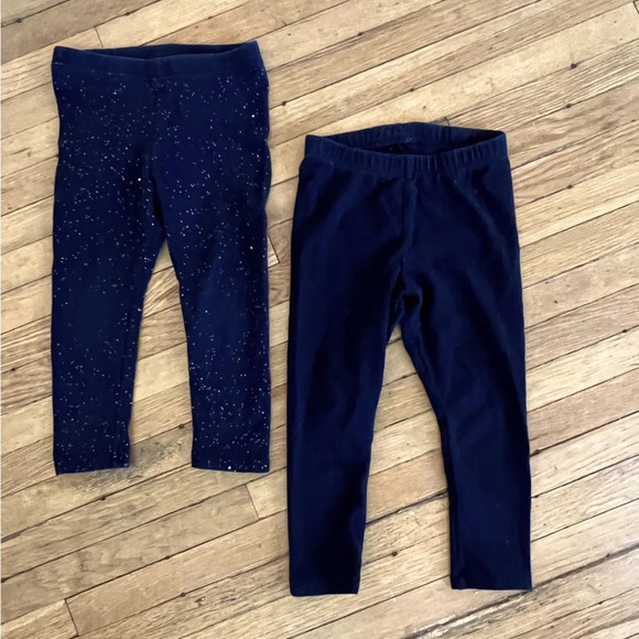 Cat & Jack 2 Pack Bundle Toddler Girls Black Leggings Sparkly | 2T - Picture 1 of 5